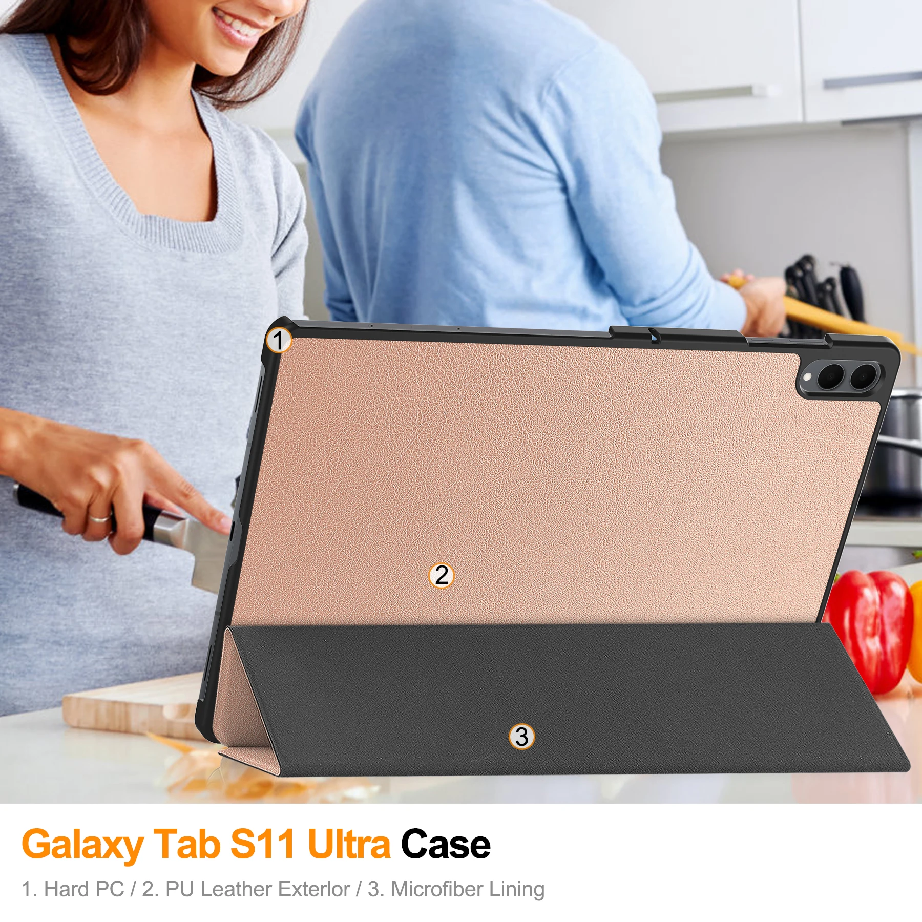 Children's PU Leather Tablet Case with Folding Stand Holder