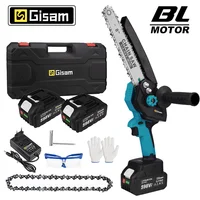 Cordless Electric Chainsaw Brushless Battery Chain Saw 8 INCH Saw Garden Branch Tree Logging Cutting Power Tool for Makita 18V 1
