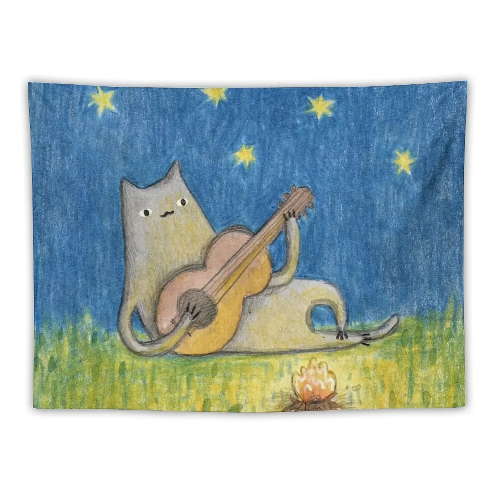 

Campfire Cat Tapestry House Decor Wallpapers Home Decor Funny Tapestry