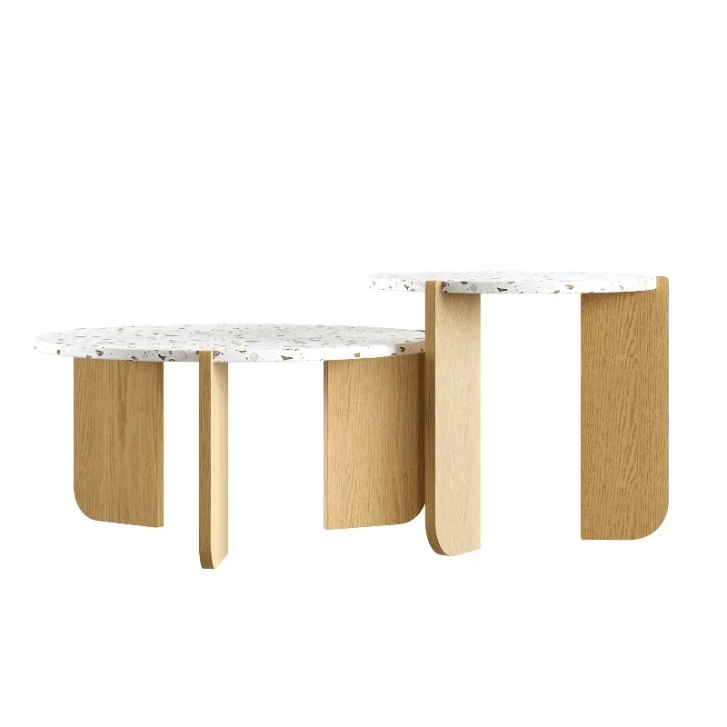 LOCAL Moderner Zusammenstellbarer Couchtisch, Beistelltisch, Couchtisch-Set für Wohnzimmer, Sofa-Beistelltisch und Balkon – Detail 18
