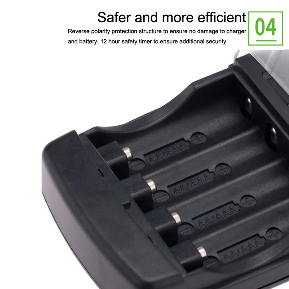 Indicator Intelligent Battery Charger 4 Slots Fast Charging Dock Adapter For Rechargeable Battery AA AAA 1.5V Alkaline