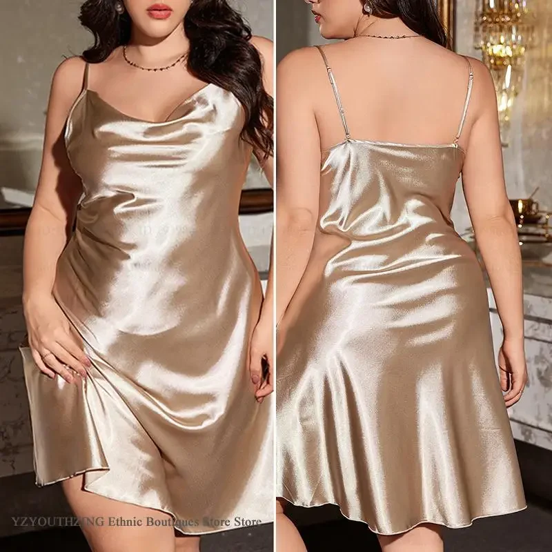 Women Sleepwear Silk Robe Sleepwear Pajamas Plus Size 3XL 4XL 5XL Women's Nighty & Robe Set Chemise Nightgown Spring Summer Silk Satin Bathrobe Home Clothing Loose Sleepwear
