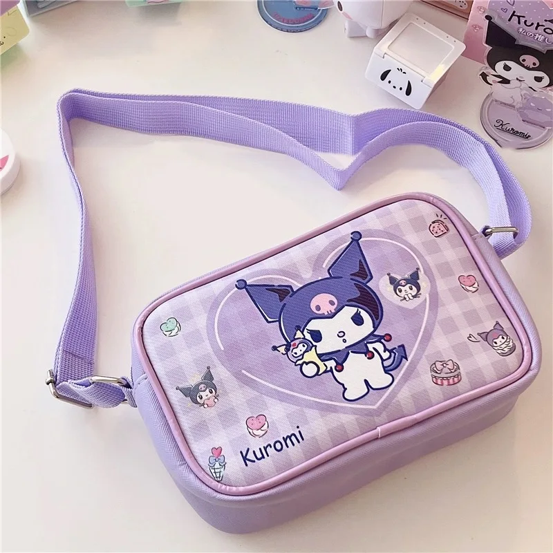 MINISO Sanrio Women's Bag Cartoon Cute Crossbody Shoulder Bag Kuromi Children's Bag Cinnamoroll Small Square Bag 3
