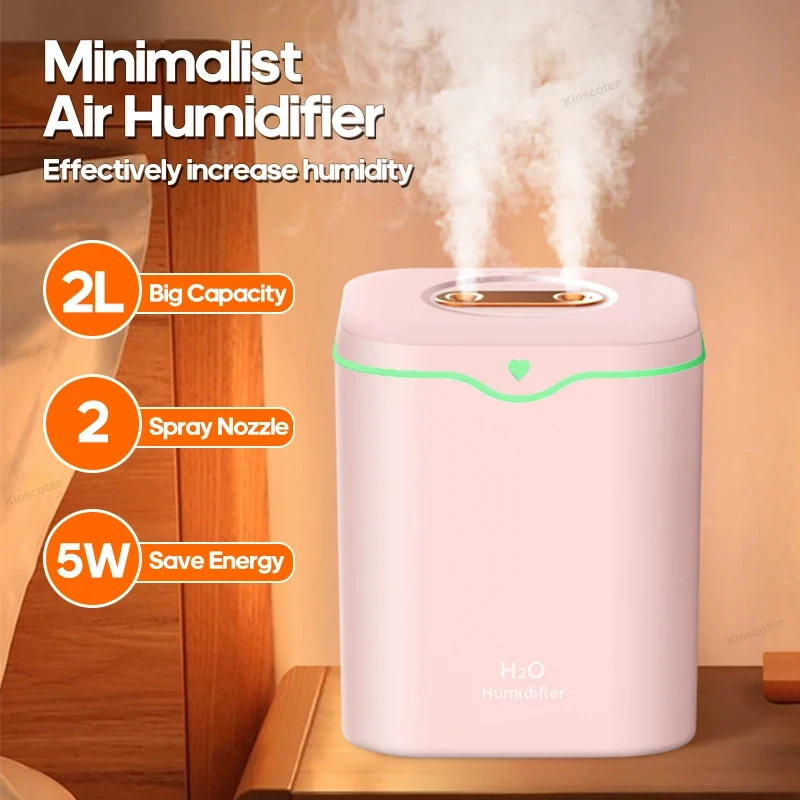 USB Humidifier Silent Double Spray 2000ml Large Capacity Household Lamp Air Conditioning Room Air Humidification Spray for air humidifier