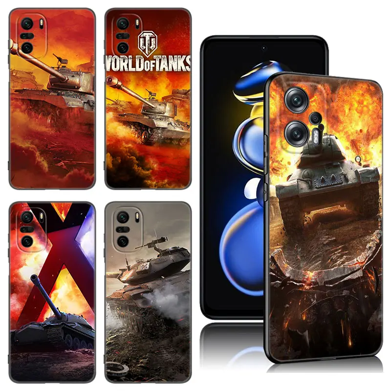 Coque De Téléphone En Silicone Noir World Of Tanks Game Pour Xiaomi, Poco Bery Tage, Ndavid, F5, M3 Figurine, M6, X5, X6 Pro, F3, F4, Ight5 G, C55, C6