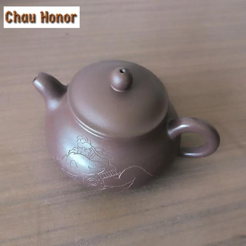 250ml Traditional Yixing Purple Clay Teapots Handmade Pan Pot Raw Ore Purple Mud Kettle Chinese Zisha Tea Set Teaware Collection
