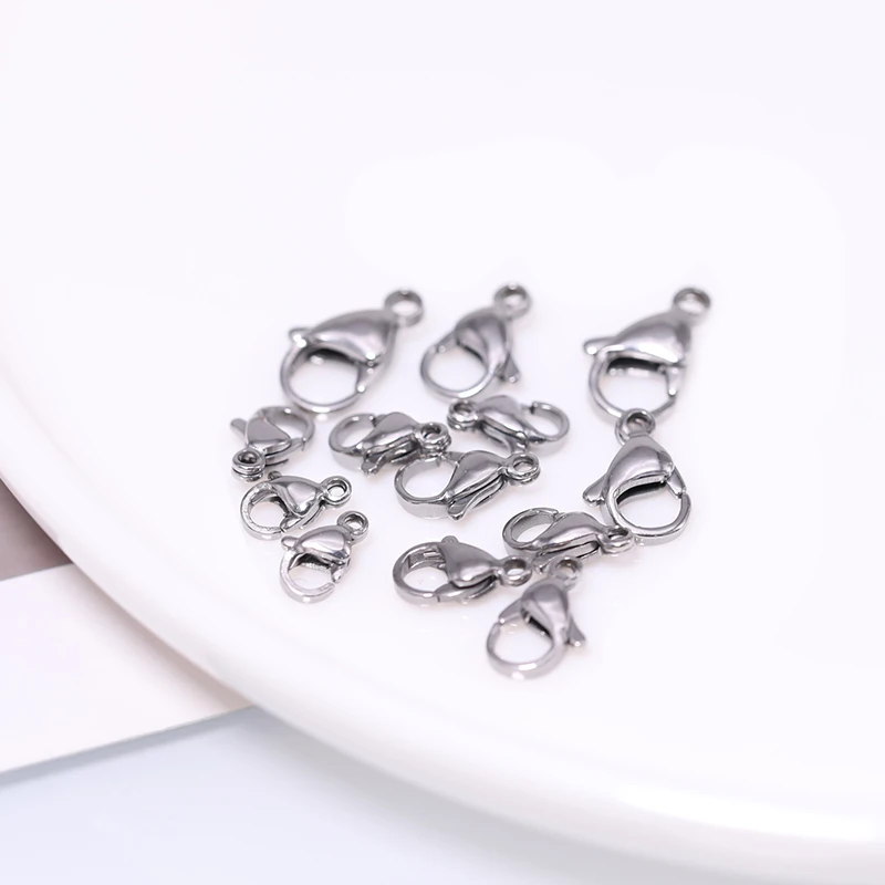 DIY 쥬얼리 수제 액세서리 스테인레스 스틸 티타늄 스틸 소재 녹슬기 쉽지 않음, 랍스터 버클 팔찌 목걸이 닫기 버클