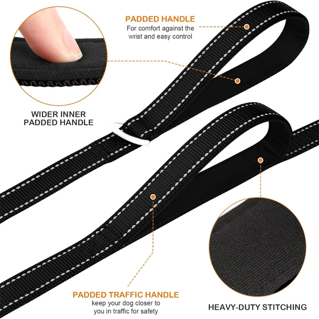 Night Reflection Dog Pet Towing Rope Pet Walking Training Leash Luminous Collar Adjustable Dog Collar Pet Safety Harnes Collar 3