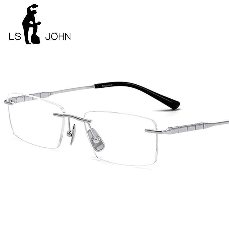 

Square Titanium Rimless Glasses Frames Men Ultralight Luxury Optical Myopia Prescription Eyeglasses Women Korean Brand Eyewear