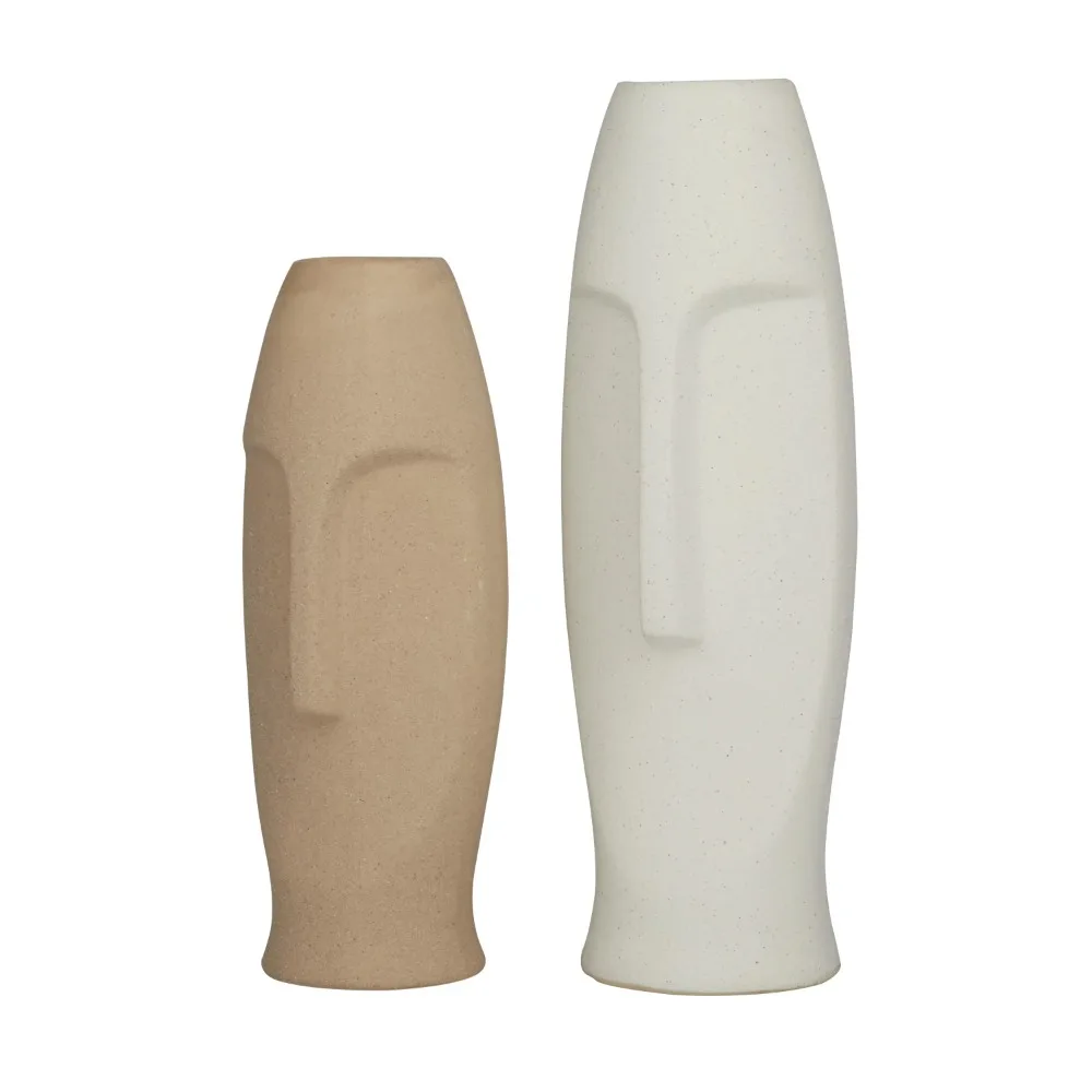 

Easter Island Head Multi Colored Ceramic Vase Room Decoration Accessories Decor Modern Home Decoration Flower Garden