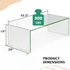 Glass Coffee Table Modern Home Furniture Clear Tempered Glass End Table Waterfall Table with Rounded Edges 3