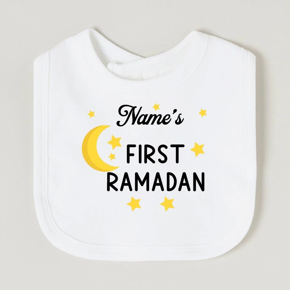 Personalised Eid Ramadan Baby Bibs Boy Girl Bib Custom Name Eid Mubarak Infant Saliva Towel Muslim Islamic Holiday Keepsake Gift 5