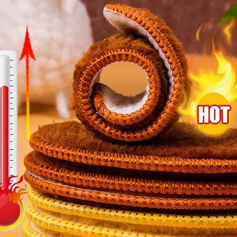 Wool Warm Shoes Insole Thicken Snow Boots Shoe Sole Thermal Insert Winter Sports Running Insoles Men Woman Heating Pads 2/10pcs heel insoles,shoe inserts
