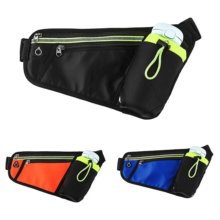 Women Men Marathon Running Waist Bag Hydration Belt Reflective Sport Bag Waterproof Jogging Gym Waist Pack Without Water Bottle 5