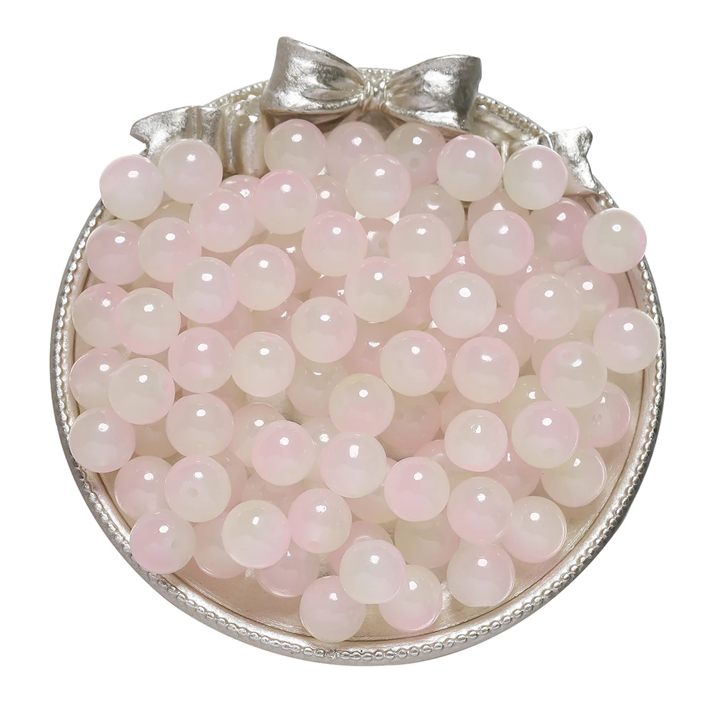 Colorful Round Glass Beads for DIY Jewelry Crafting - 50 Pieces