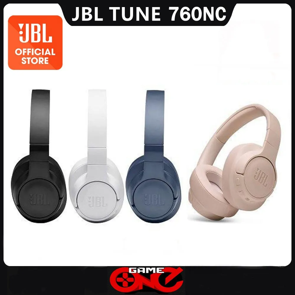 Оригинальные складные накладные беспроводные наушники JBL Tune 760NC с активным шумоподавлением, Спортивная гарнитура JBL T760NC