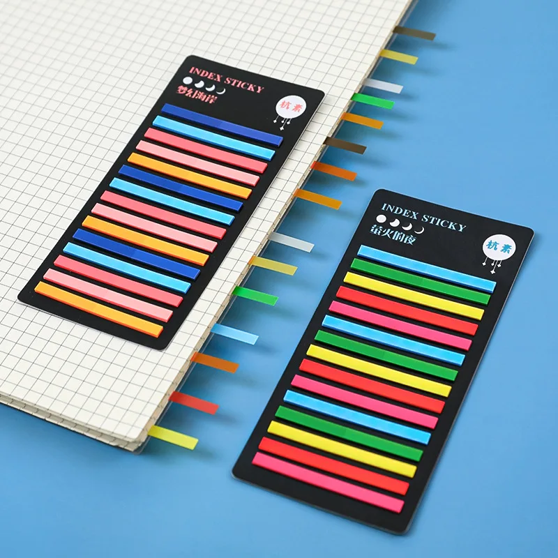 10 Sheets Color Stickers Transparent 1 Sheet have 300pcs Index Tabs Flags Sticky Note Stationery Children School PET Sticker hot sale color sticky note cute page flags index tabs school office stationery supplies for kids