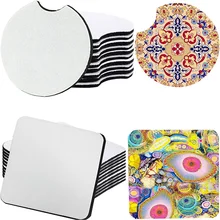 

24PCS Sublimation Blanks Cup Mat Round Square Sublimation Blank Heat Transfer For DIY Coasters Heat Painting Project