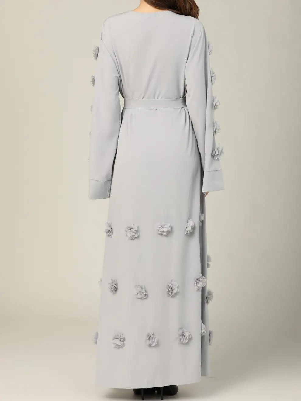 Muslim Formal Dress Abaya Women V-neck Fashion Large Hem Dress Elegant Ethical Long Dress Fashionable Place Up Robe Clothing