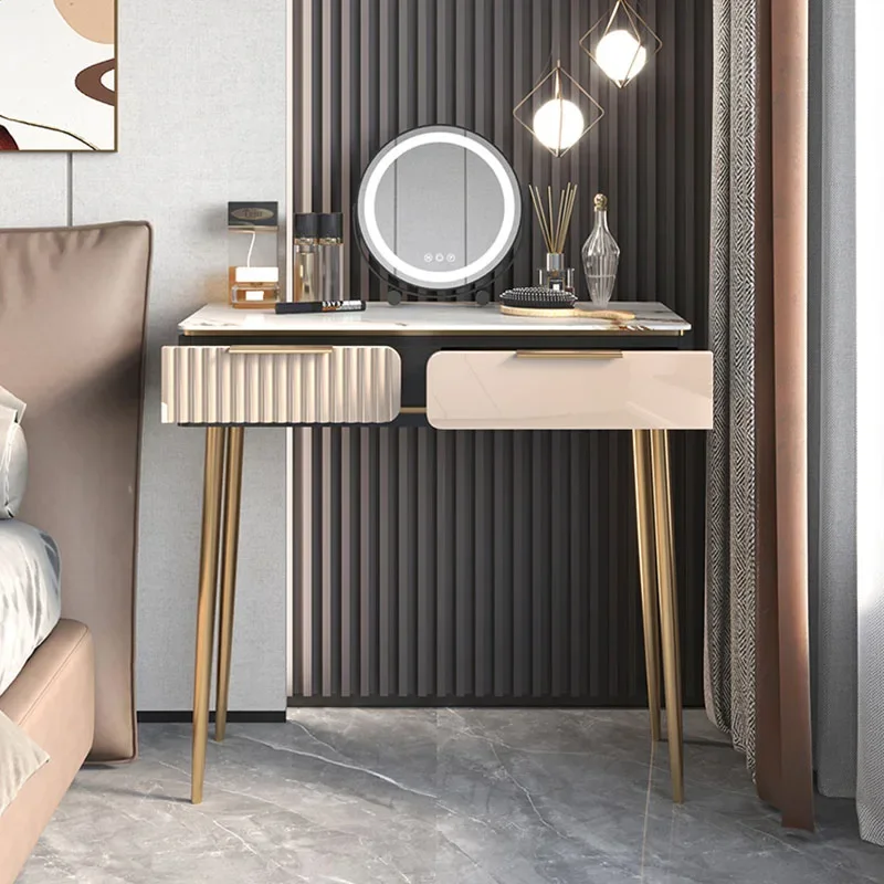 

Desings Minimal Dresser Cabinet Drawers Handles Mirror Bedroom Makeup Table Women Hotel Modern Mesa De Maquillaje Funiture