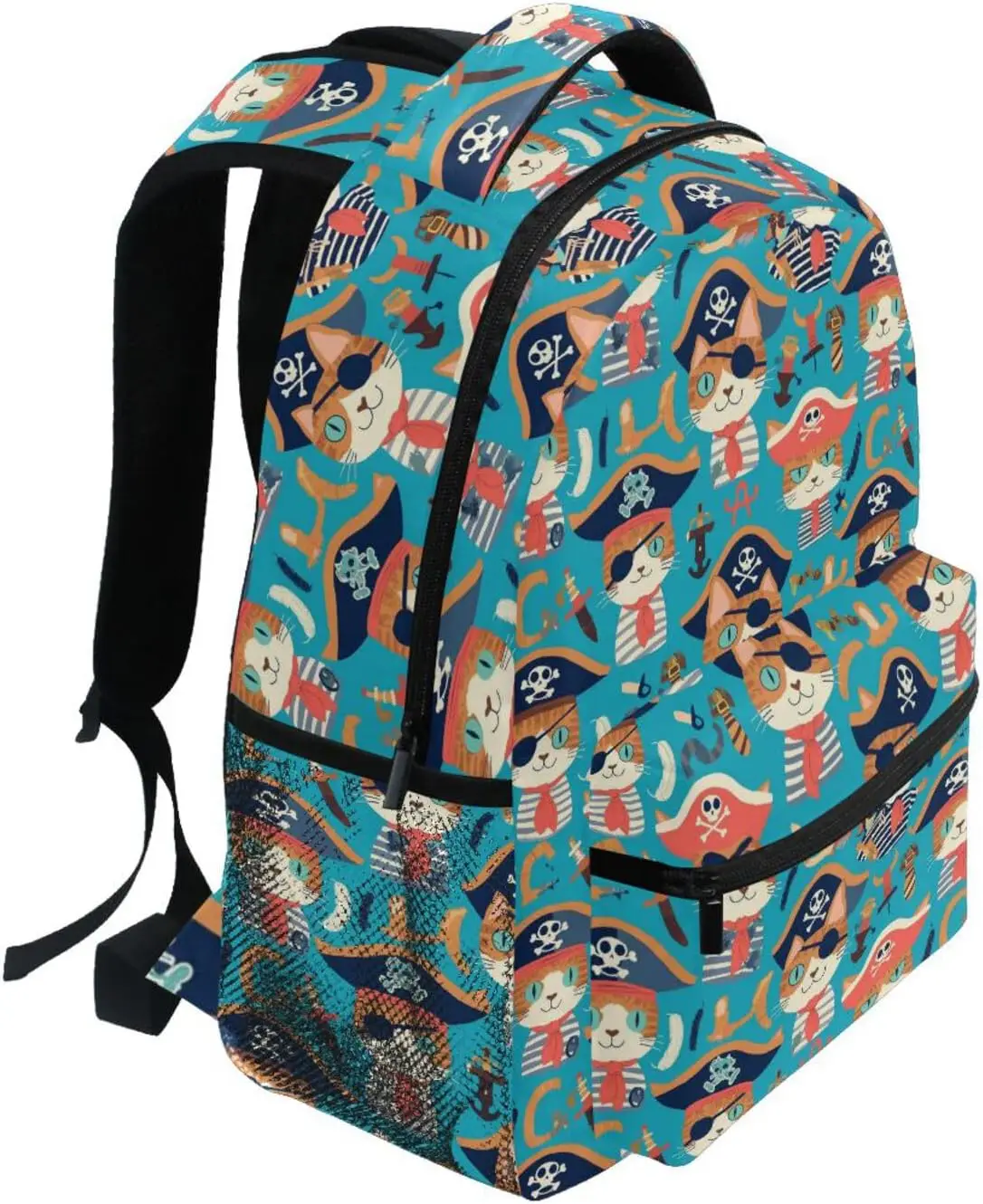 Pirate Cat Ship Backpack Bookbags Daypack Kids Girls Boys Anchor Backpacks Laptop Bags School Purse Travel Sports Water 2