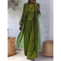 Ensemble 3 pièces pour femmes, cardigan musulman, haut, pantalon large, costume, long manteau, pantalon, tenues, ensemble arabe, Ramadan, Maroc, Dubaï, Islam 5
