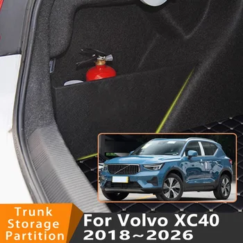 Accessori Auto Per Volvo XC40 2018 ~ 2025 2024 23 Organizzatore di Auto Ispessimento Tronco Partición Laterale Tronco Interno Scatola di Immagazzinaggio parti