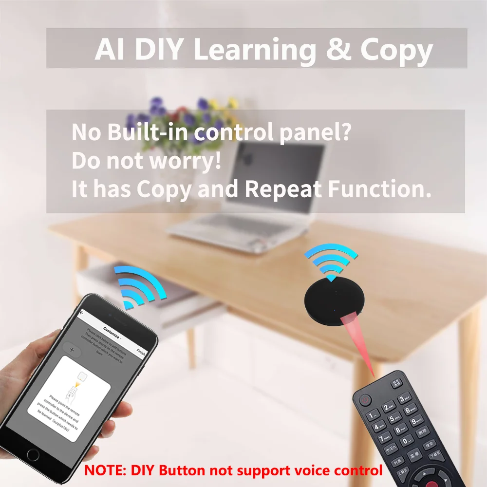Smart IR Remote Control Tuya Smart IR Remote Control With Temperature Humidity Sensor For Air Conditioner TV DVD AC Works With Alexa Google Home