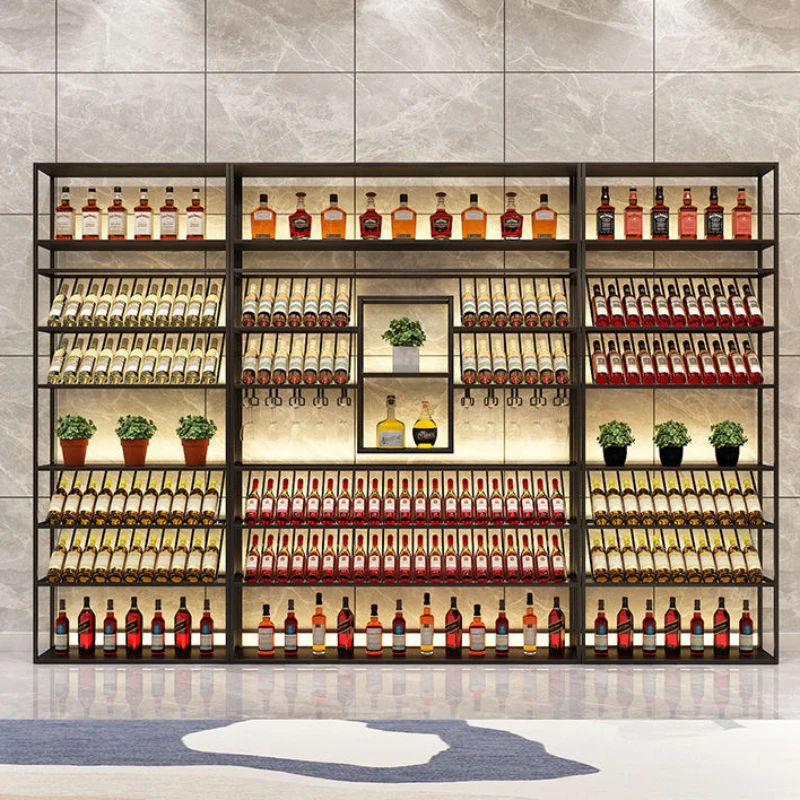 Showcase Fridge Mini Bar Wine Cabinet Glass Display Wall Mounted Iron Rack Vinegar Luxury Kitchen Cabinets Living Room Cabnet
