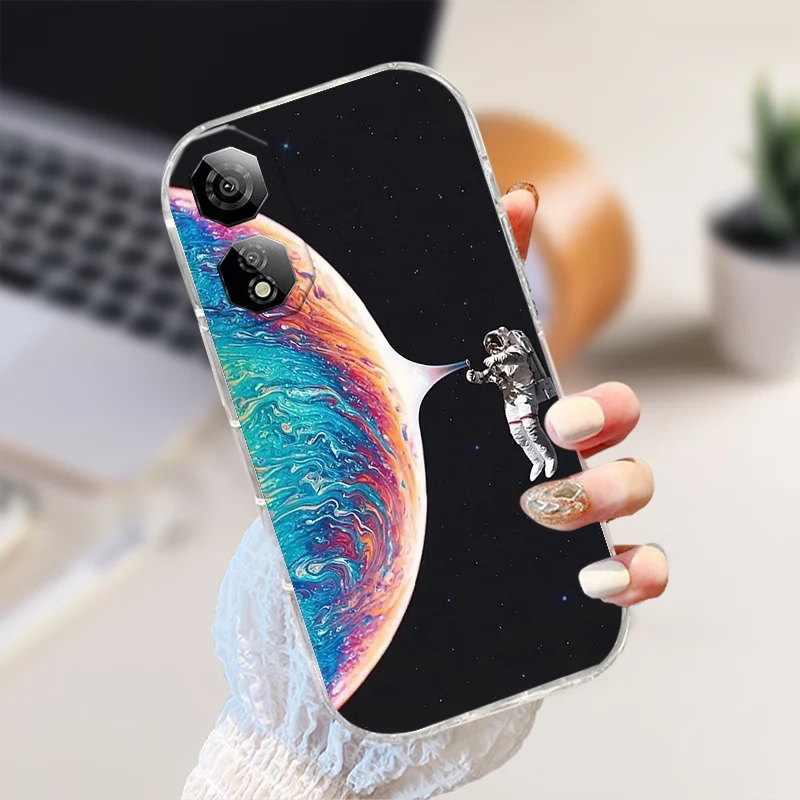 Shockproof Clear Silicone TPU Phone Case with Cute Animal Design