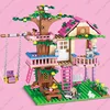 2024 Girls Friendship Tree House Villa Castle Building Blocks Classic Friends Girl's Model Figures Toys For Kids Birthday Gift 5