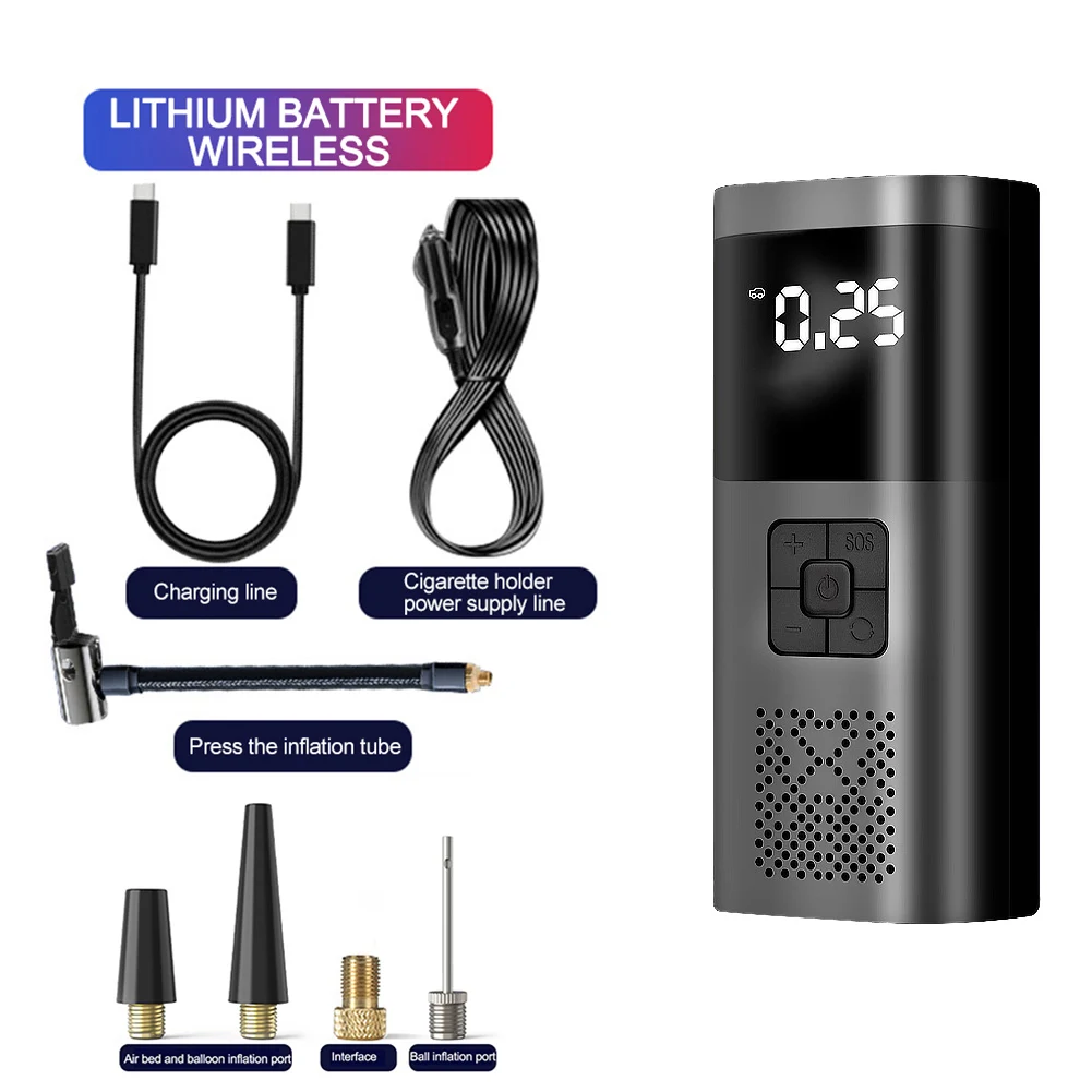 ������ ���÷��̰� �ִ� �º��� ���� ����, �޴�� �ڵ��� Ÿ�̾� ����, 150 PSI ���� ��â��, �ڵ��� Ÿ�̾� ������ 12V