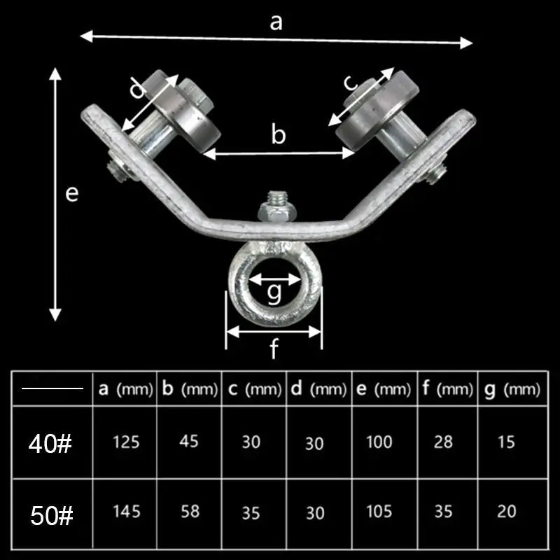 Heavy-duty Pulley Angle Iron Suspension Pulley Support Cable Pulley Circular For Industrial Machines Rail Wire Rope 1pc 5