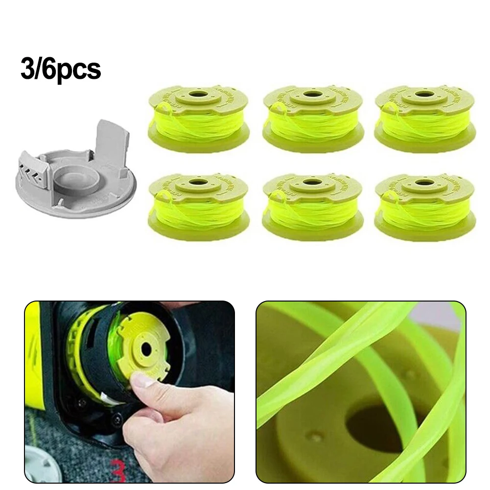 

1 Set Trimmer Line Spool For Ryobi AC80RL3 AC14HCA Fit 18V 24V 40V Lawn Mower Parts String Trimmer Spool And Spool Cap Cover