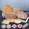 Multi Bamboo Coaster Wood Soap Dish Jewelry Storage Tray Organizer Round Square Cup Pad DIY Mosaic Coaster Base Plate 4