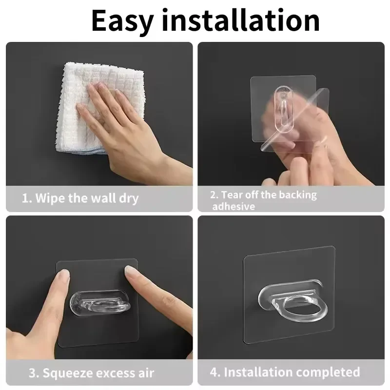 Circular Hook Sticker Multifunctional Storage Small Hook Circular Sticker Wall Mounted Shower Gel Storage Rack 10pcs