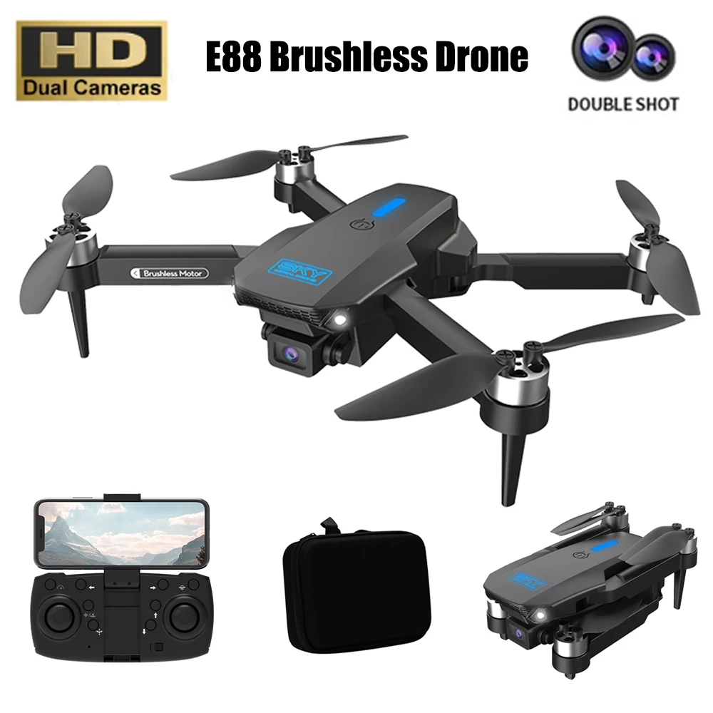 E88 Brushless Drone HD Dual Camera Optical Flow Localization