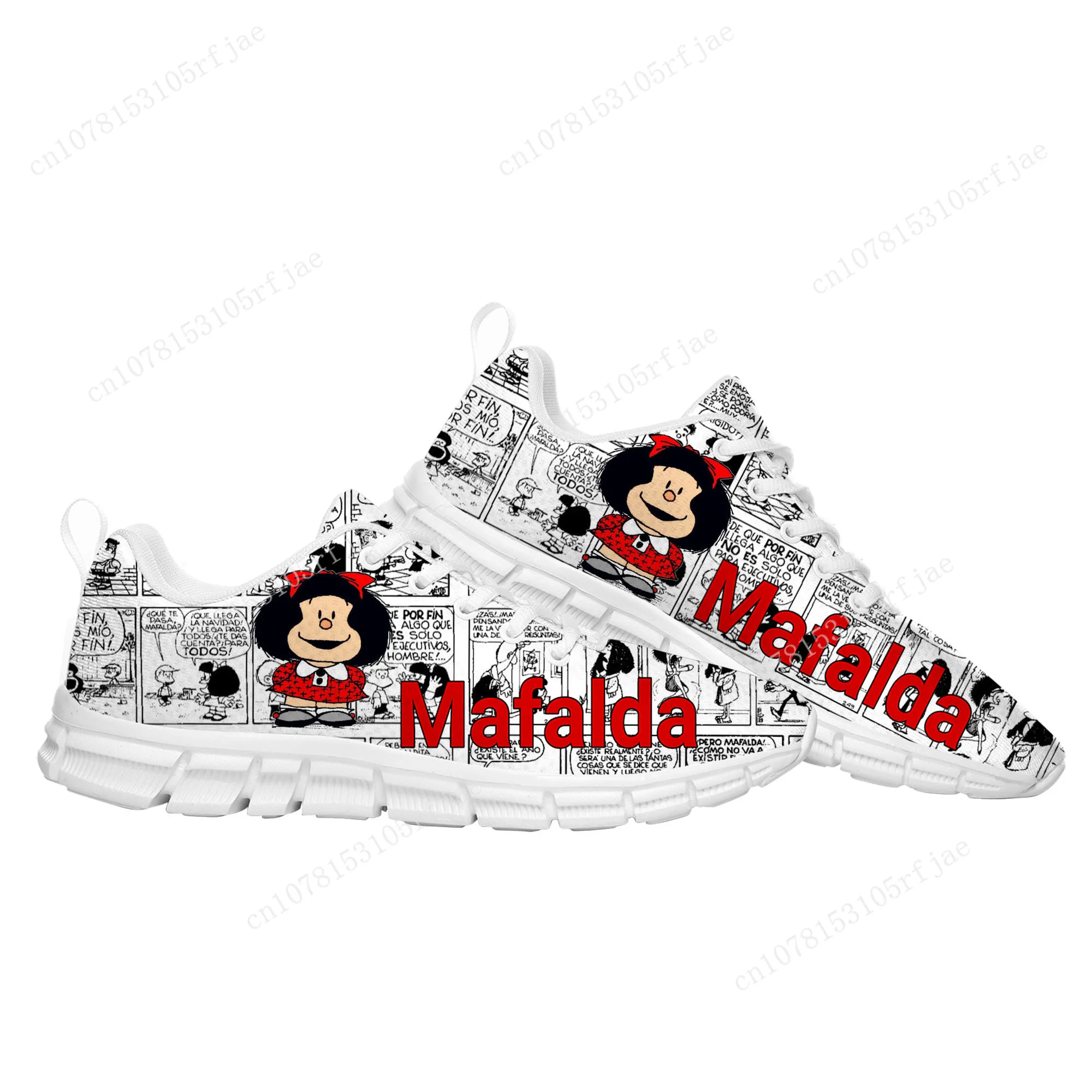 Hot Cartoom Mafalda Sports Custom Shoes High Quality Mens Womens Teenager Fashion Sneaker Tailor Made Couple Built Shoes