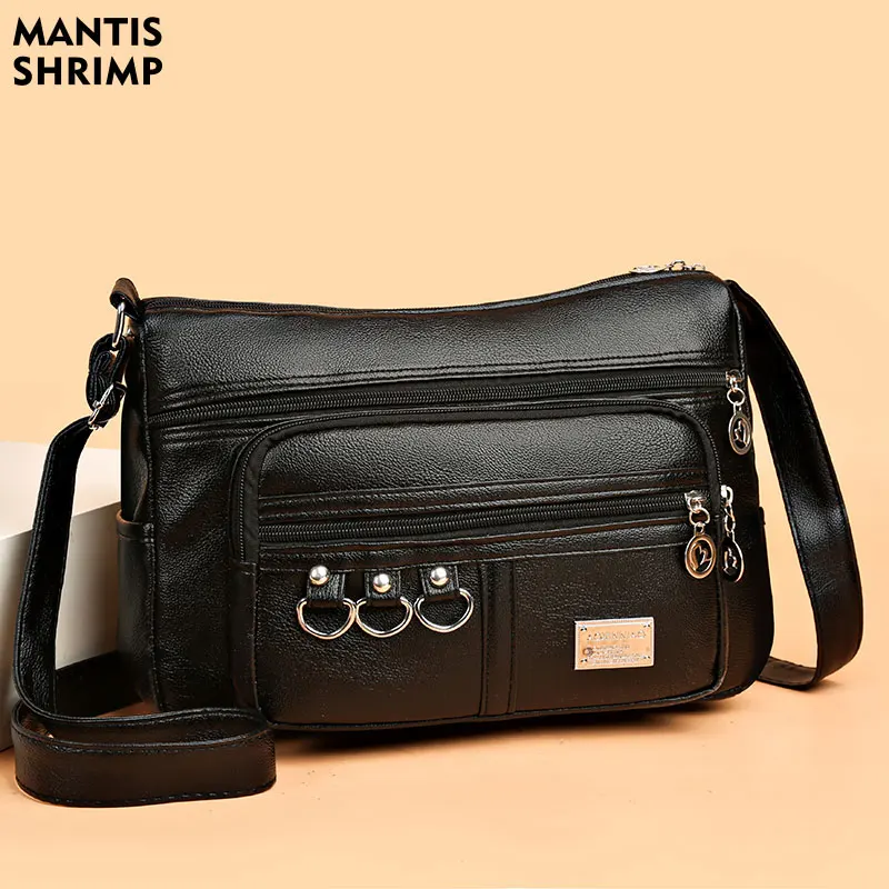 

Women Bag Vintage PU Leather Woman Bags Luxury Ladies Shoulder Crossbody Bag Female Designer Bag Multi-Pocket Messenger Handbags