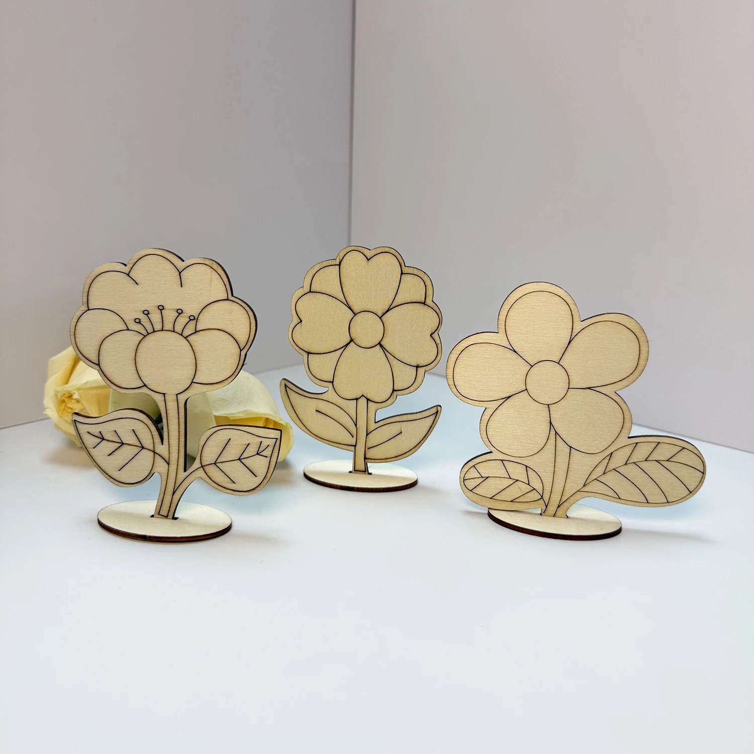 Wooden DIY Craft Flowers 4
