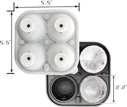 Premium Silicone Ice Cube Tray with Lid - Perfect for Crafting Large Spheres for Beverages (Interstellar Ice)