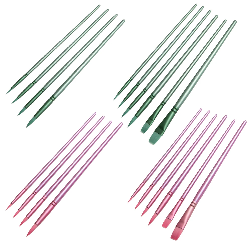 Watercolor Paint Brushes 4/6Pcs with Wooden Handle for Miniature Model