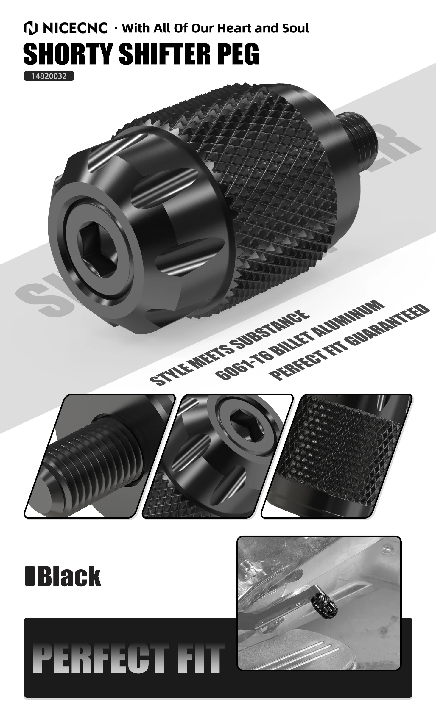 Für Harley Street Glide FLHX 2006–2023 Short Gear Shift Lever Peg Road Glide FLTRX Road King FLHR Street Bob FXBBS 114 Low Rider – Detail 7