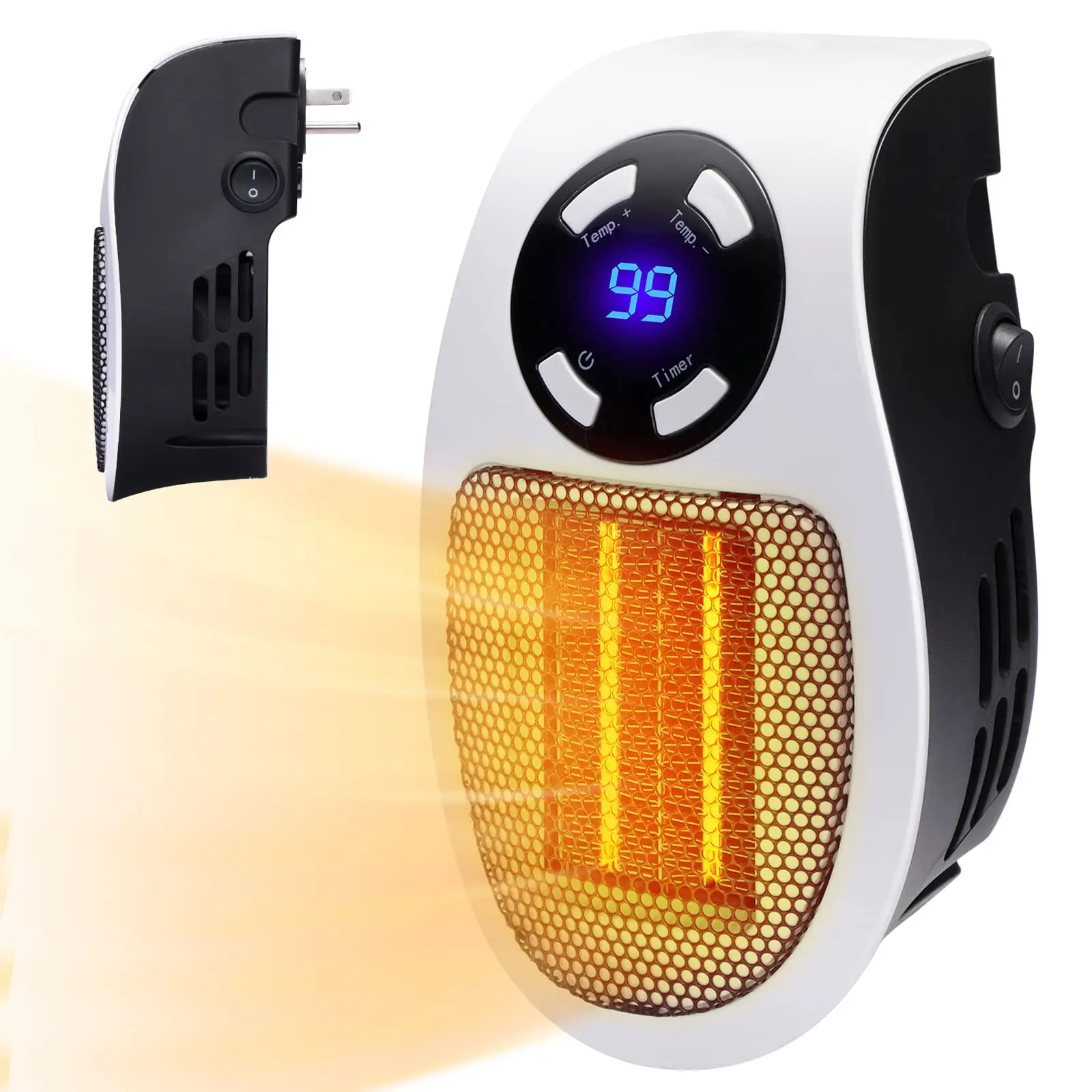 Small Space Heater for Indoor Use | 500W Electric Portable Heater with Thermostat (Plug Type: US Plug)