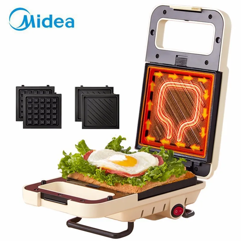 

Midea устройство для приготовления сэндвичей на завтрак, многофункциональное искусственное вафельное тост