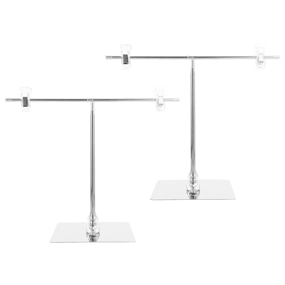 

2 Pcs Adjustable Poster Display Stand Shaped Advertising Sign Menu Sign Holders for Iron Clip Desktop
