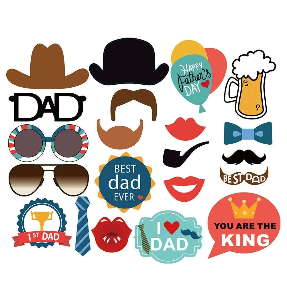 21Pcs 사진 촬영 소품 아버지의 날 결혼식 생일 파티 용품을위한 재미있는 창조적 인 카메라 소품 파티 용품