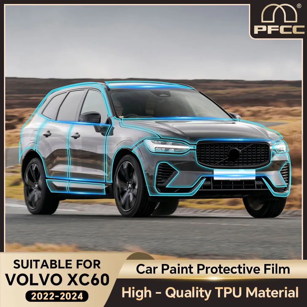 FDAIUN Pellicola Protettiva Fari PPF Per Volvo XC60 Inscription/R Design (2022-2024) - TPU Trasparente 2 Pezzi