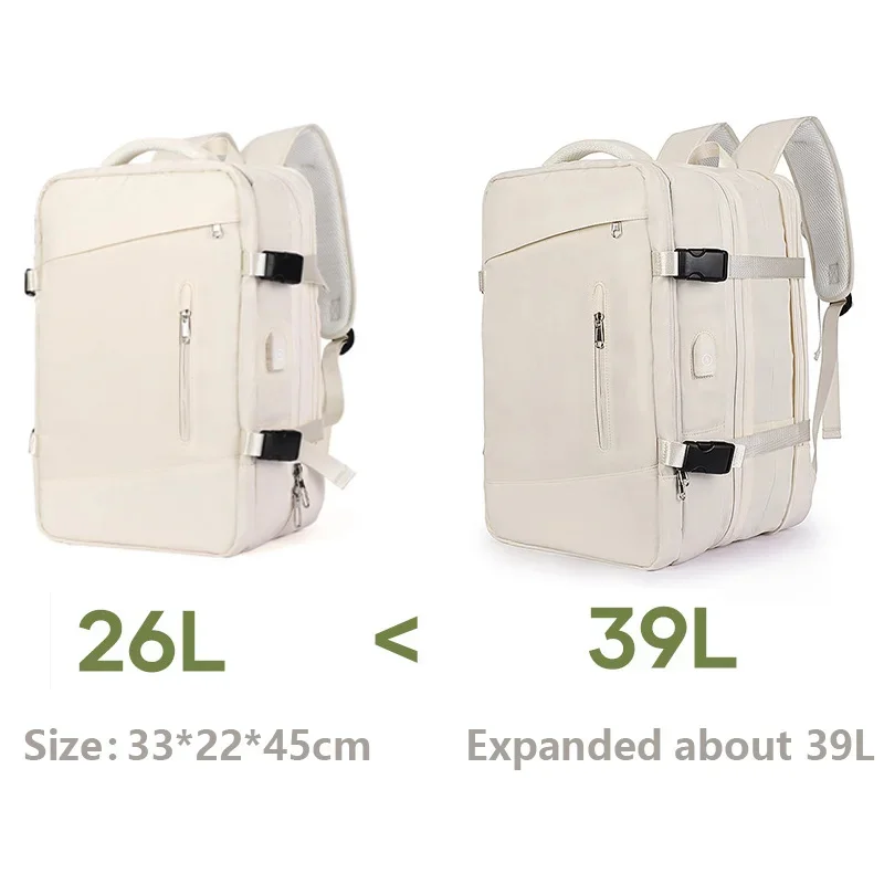 

Women Travel Boardable Backpack Casual Business Computer Bag with USB Charging Large Capacity Port Expandable Backpack