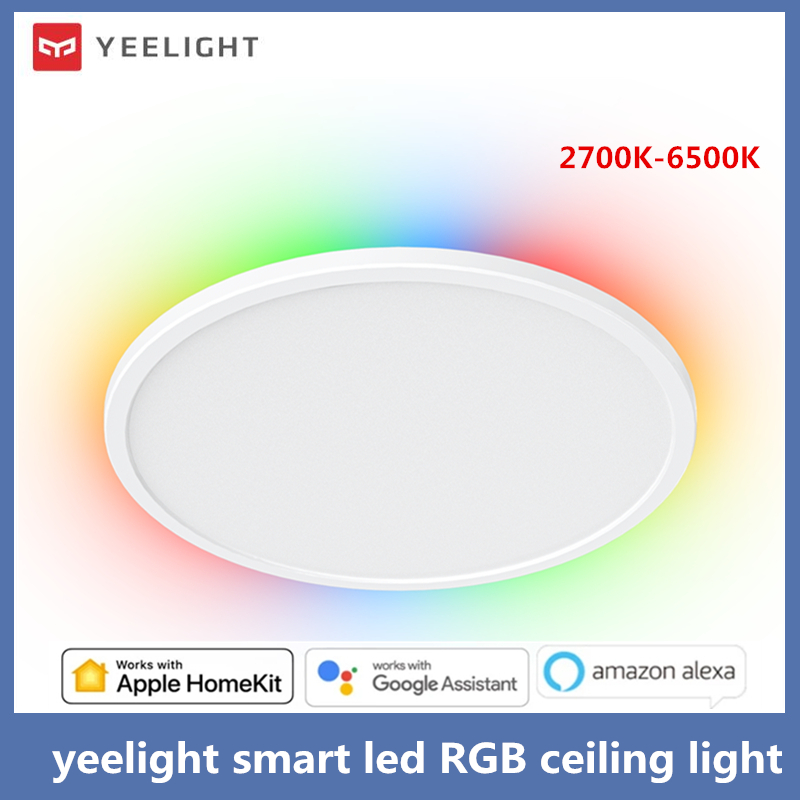 Yeelight Smart Led RGB Ceiling Light Wifi 24W Dimmable 2700K-6500K Ultra Thin Smart Voice Control work with APP Homekit Mi home